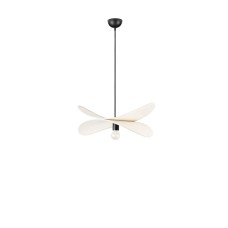 9061122 Висечка светилка LUVE 1xE27 Beige Linen Black Metal Base Nova Luce